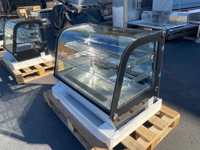 Alt view image 2 of 4 - Commercial Refrigerator 34 Inch Merchandiser Display Cooler Case Fridge NSF Certified Display With LED Black Refrigerated Countertop Bakery Display Case 110V, NSF CW160710