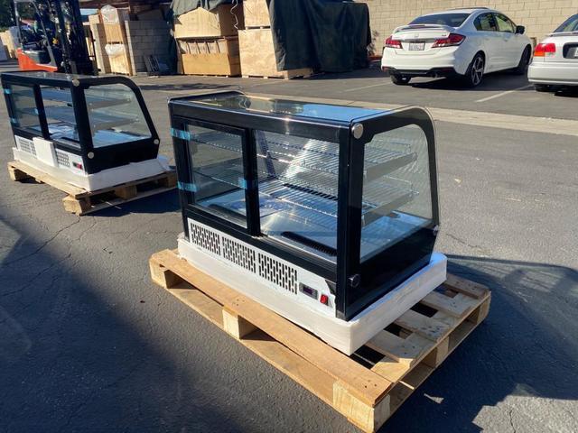Alt view image 3 of 4 - Commercial Refrigerator 34 Inch Merchandiser Display Cooler Case Fridge NSF Certified Display With LED Black Refrigerated Countertop Bakery Display Case 110V, NSF CW160710