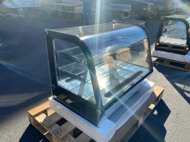 Main image of Commercial Refrigerator 34 Inch Merchandiser Display Cooler Case Fridge NSF Certified Display With LED Black Refrigerated Countertop Bakery Display Case 110V, NSF CW160710