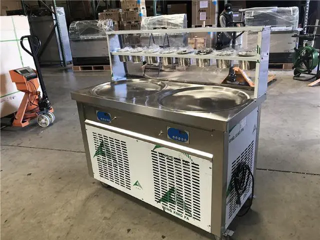 Alt view image 3 of 3 - New Two Pan Ice Cream Roll Machine FI91