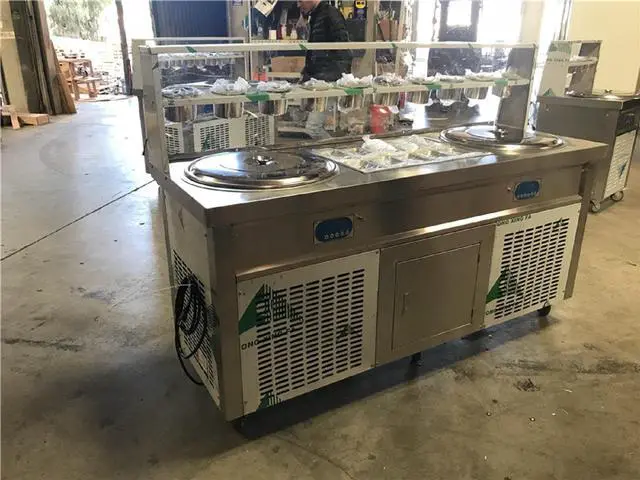 Alt view image 2 of 3 - New Two Pan Ice Cream Roll Machine FI92