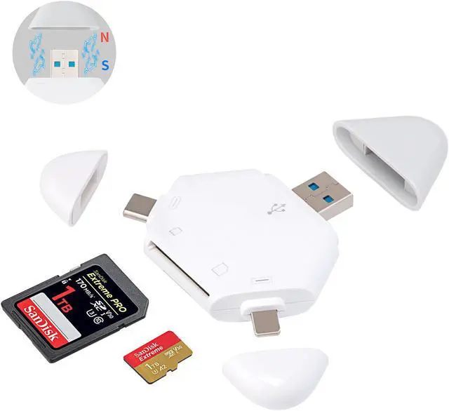 Main image of SD Card Reader for iPhone, Triangle Memory Card OTG Adapter for iPad Mackook Pro/Air, Trail Game Camera Viewer Portable USB C to Micro Sd Card Reader for Android No App Plug and Play TIANSONG