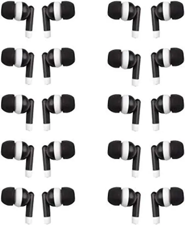 Alt view image 3 of 3 - justjamz basic dot headphones black inear earbud headphones 3.5 mm audio jack for apple android laptop pc mac, ideal for students kids classroom, 100 pack
