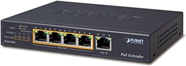 Alt view image 4 of 4 - Planet POE-E304 1-Port Ultra PoE to 4-Port 802.3af/at Gigabit PoE Extender