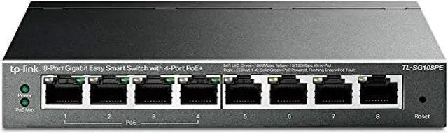 Alt view image 5 of 6 - TP-LINK (TL-SG108PE) 8-Port Gigabit POE Easy Smart Switch, 4-Port POE, Steel Case