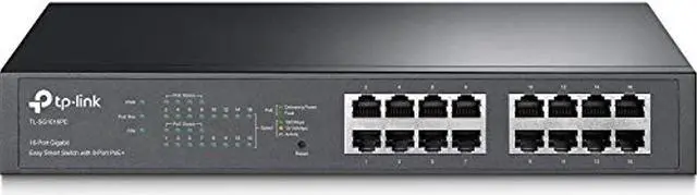 Alt view image 3 of 7 - TP-LINK (TL-SG1016PE) 16-Port Gigabit Easy Smart Desktop/Rackmount Switch, 8-Port PoE, Metal