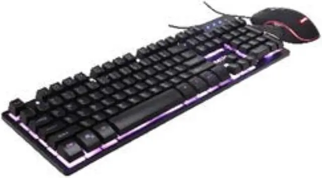 Alt view image 6 of 6 - Netis KM7101 Tri-Color LED USB Wired Gaming Keyboard and 3200 DPI Gaming Mouse Combo | 3 Colors Changeable Mechanical Feel Keyboard for PC Laptop Computer Game and Work