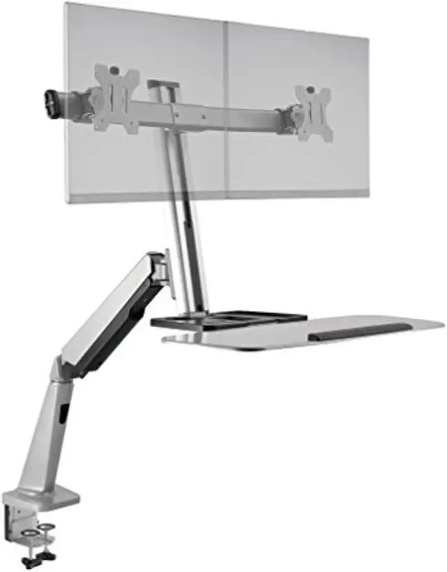 Alt view image 3 of 4 - Ergotech FDM-LIFT-2 Freedom Lift Dual Monitor 26.2" Keyboard Tray Desk Clamp