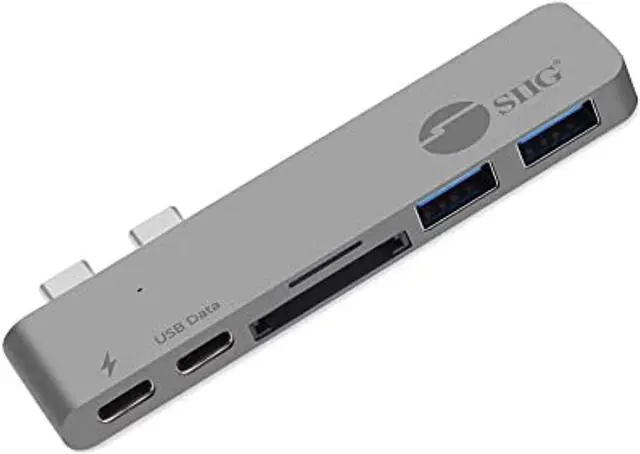 Alt view image 12 of 20 - SIIG Thunderbolt 3 USB-C Hub with Card Reader & PD Adapter - Space Gray