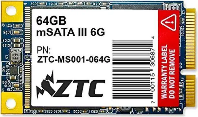 Alt view image 2 of 3 - 64GB ZTC Bulwark V2 mSATA 6G 50mm Solid State Disk - ZTC-MS001-064G