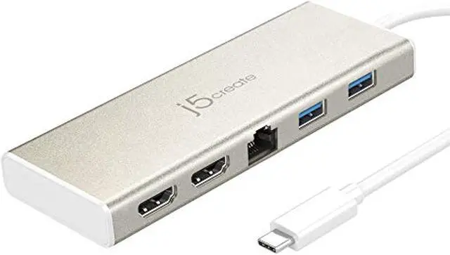 Alt view image 10 of 20 - j5create USB Type-C™ Dual HDMI Mini Dock-Ethernet/ USB 3.1 HUB / PD2.0