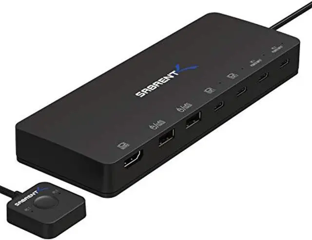 Alt view image 9 of 11 - SABRENT 2-Port USB Type-C KVM Switch with 60 Watt Power Delivery Option (USB-KCPD)