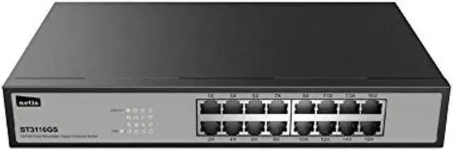 Alt view image 6 of 8 - Netis ST3116GS 8 Port 16 Port Unmanaged 10/100/1000M Gigabit Ethernet Rackmount Switch | Plug-and-Play and Effective Power Saving Technology Support Auto MDI/MDIX Function