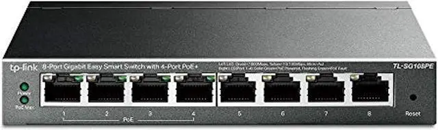 Alt view image 6 of 6 - TP-LINK (TL-SG108PE) 8-Port Gigabit POE Easy Smart Switch, 4-Port POE, Steel Case