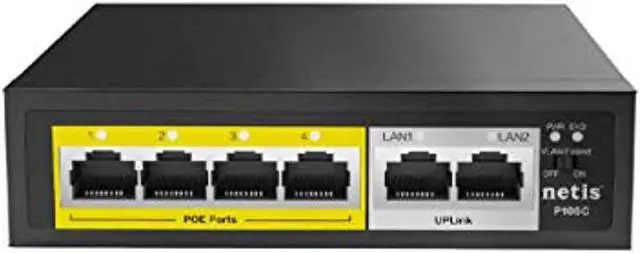 Alt view image 4 of 5 - Netis P106C 4 POE+2 Uplink 100M Standard Fast Ethernet POE/ POE+ Switch with Plug and Play | IEEE 802.3at/af Compliant Powered Devices (PDs) with Auto MDI/MDIX Function | POE Budget 65W