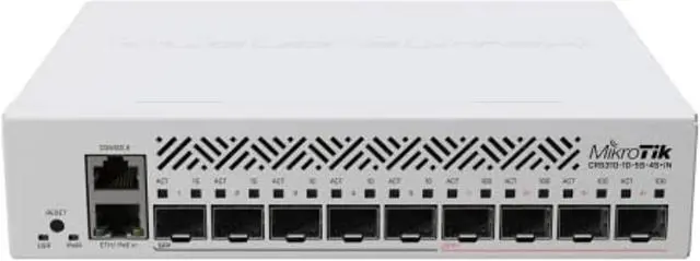 Main image of mikrotik crs310-1g-5s-4s+in 5 x sfp ports 4 x sfp+ ports and 1 x gigabit ethernet port