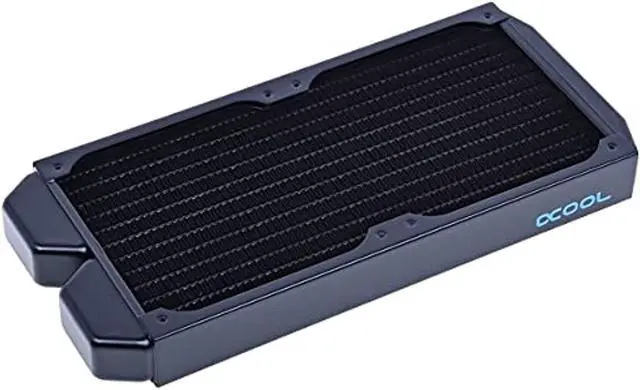 Alt view image 13 of 14 - Alphacool NexXxos ST30 Full Copper Radiator 240, 120mm x 2, Dual Fan, Black