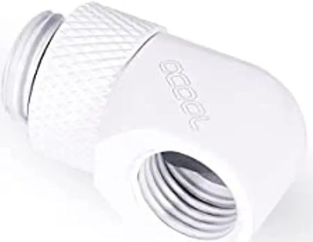 Main image of alphacool 17485 eiszapfen l-connector rotatable g1/4 outer thread to g1/4 inner thread - whit