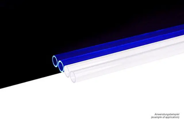 Alt view image 3 of 4 - Alphacool Plexi (Acrylic) HardTube 10mm ID, 13mm OD, 60cm, Clear with UV Blue, 4-pack