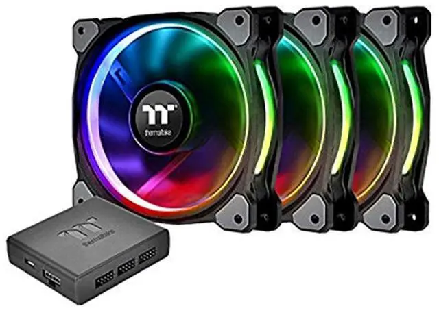 Alt view image 2 of 2 - Thermaltake Riing Plus 14 LED RGB Radiator Fan TT Premium Edition Case Fan (3 Fan Pack)