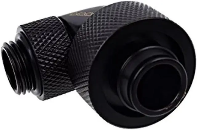 Alt view image 10 of 12 - Alphacool Eiszapfen G1/4" to 13mm ID, 19mm OD Compression Fitting for Soft Tubing, 90 Degree Rotary, Deep Black