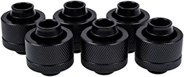 Alt view image 8 of 8 - Alphacool Eiszapfen G1/4" to 13mm ID 19mm OD Compression Fitting Black 6 Pack