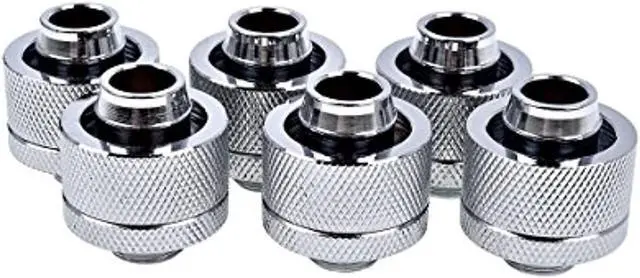Alt view image 8 of 9 - Alphacool Eiszapfen 1/2" ID x 3/4" OD G1/4 Compression Fitting - Chrome Sixpack (17241)