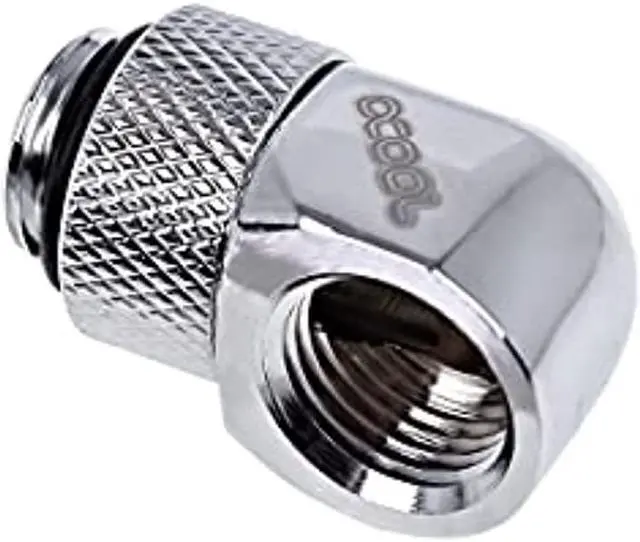 Alt view image 8 of 8 - Alphacool Eiszapfen G1/4" Male to Female Extender, 90 Degree Rotary, Chrome