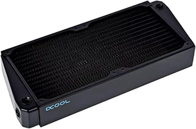 Alt view image 8 of 8 - Alphacool NexXxos XT45 Full Copper X-Flow Radiator 280, 140mm x 2, Dual Fan, Black