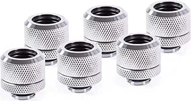 Main image of alphacool eiszapfen hardtube g1/4" fitting, 14mm od, chrome, 6-pack