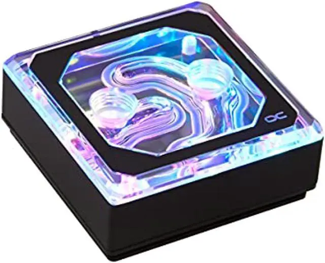 Main image of alphacool 12948 eisblock xpx aurora edge - plexi black digital rgb water cooling cpu - water blocks