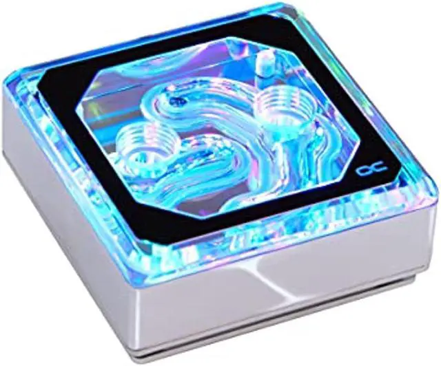 Main image of alphacool 12949 eisblock xpx aurora edge - plexi chrome digital rgb water cooling cpu - water blocks