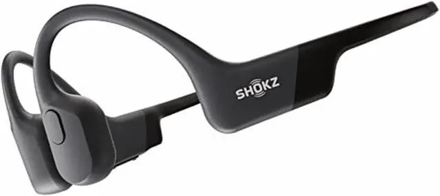 Main image of shokz openrun - open-ear bluetooth bone conduction sport headphones - sweat resistant wireless earphones for workouts and running - built-in mic, with headband(black)