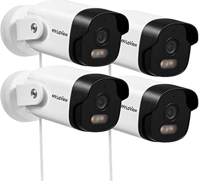 LaView Security Camera Outdoor with Color Night Vision,4pcs, White, LV-PWB10W-4PK  