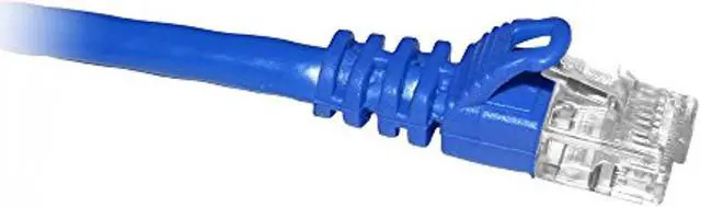 Main image of enet components, inc. enet cat5e blue 1 foot patch cable with snagless molded boot (utp) network patch cable