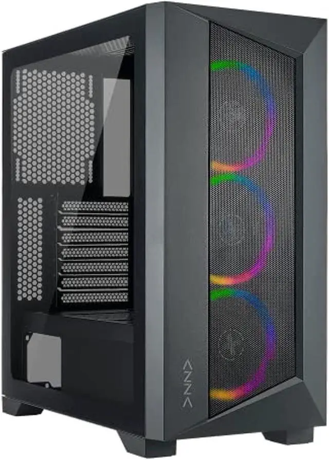 Alt view image 7 of 7 - AZZA Octane A 460A / Gaming / ATX Mid Tower / tempered glass/ Black / 3x 120 mm ARGB fans included / ARGB control board included