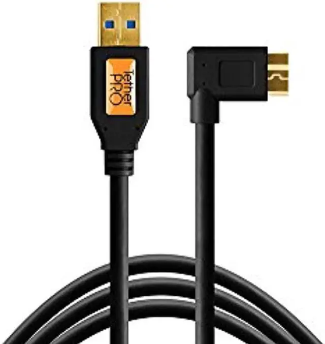 Alt view image 7 of 7 - Tether Tools TetherPro 15' USB 3.0 A Male to Micro-USB Right-Angle Cable, Black