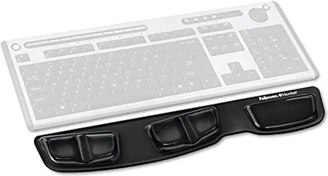 Main image of fellowes 9183201 keyboard palm support,gel,18-1/4-inch x3-3/4-inch x5/8-inch,bk/cl cover