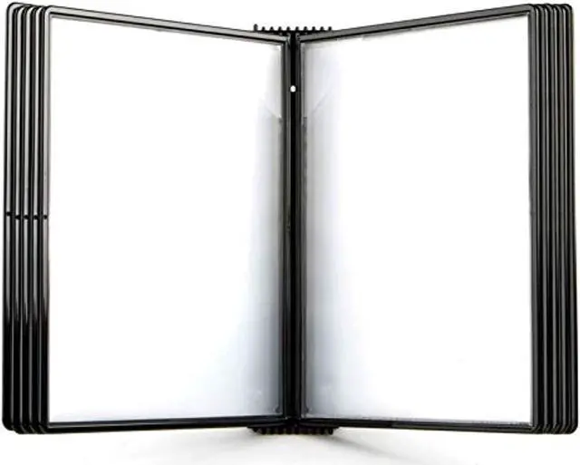 Main image of tarifold wall mounted reference system with 10 easy-load pockets - 20 sheet capacity - letter-size - black (ezw771)