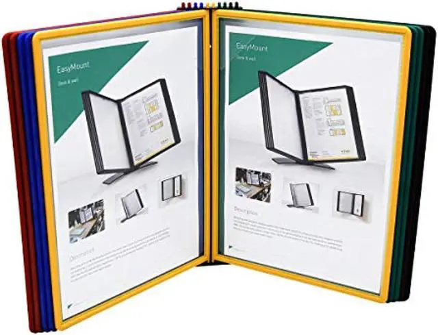 Main image of tarifold easy-load wall display unit with 10 display pockets - assorted colors - 20 sheet capacity (ezw791)