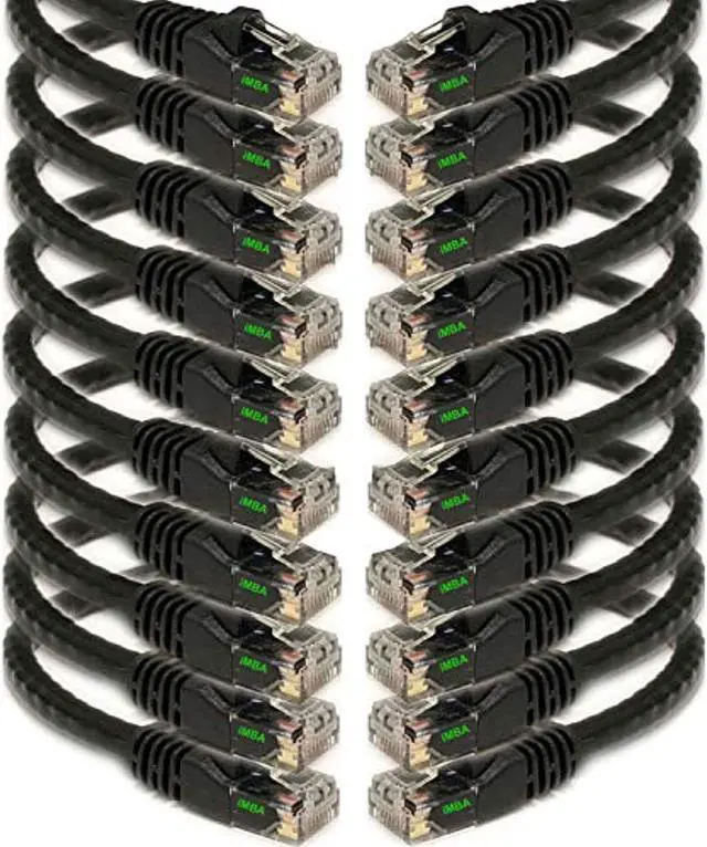 Alt view image 5 of 5 - iMBAPrice 25' Cat5e Network Ethernet Patch Cable, 10 Pack, Black (IMBA-CAT5-25BK-10PK)