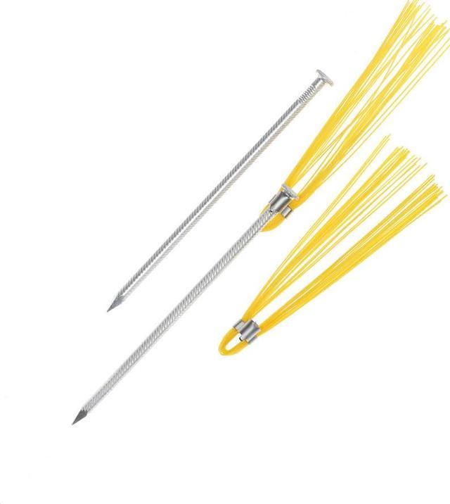 Trail Chasers Ground Markers Flags Yellow 6 inch Marking Whiskers with Lightweight Non-Rust Aluminum Stakes (25-Pack)