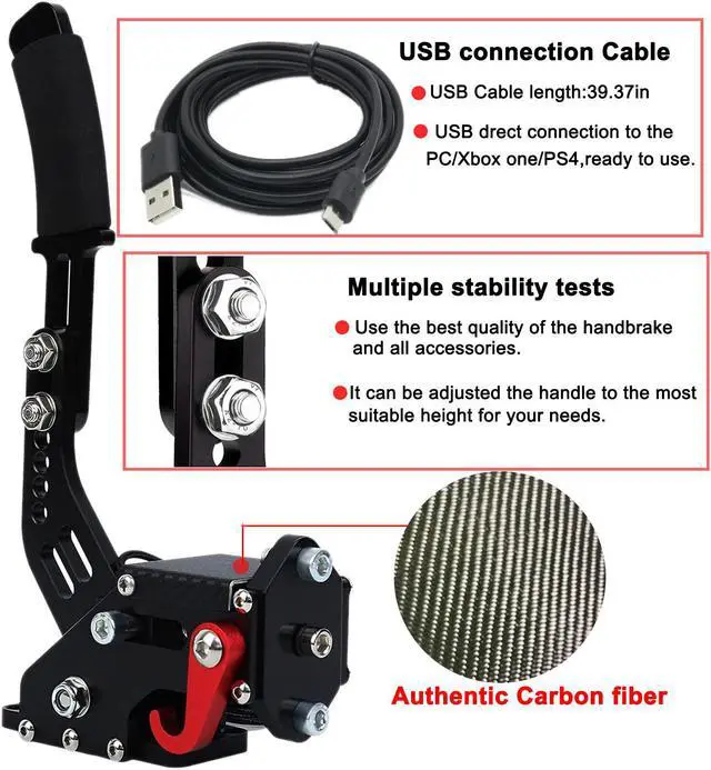Alt view image 7 of 7 - Obokidlyamor Upgrade 2-IN-1 USB Handbrake Support G920 Compatible With XBOX ONE + PC For Simracing Game Sim Rig With Clamp