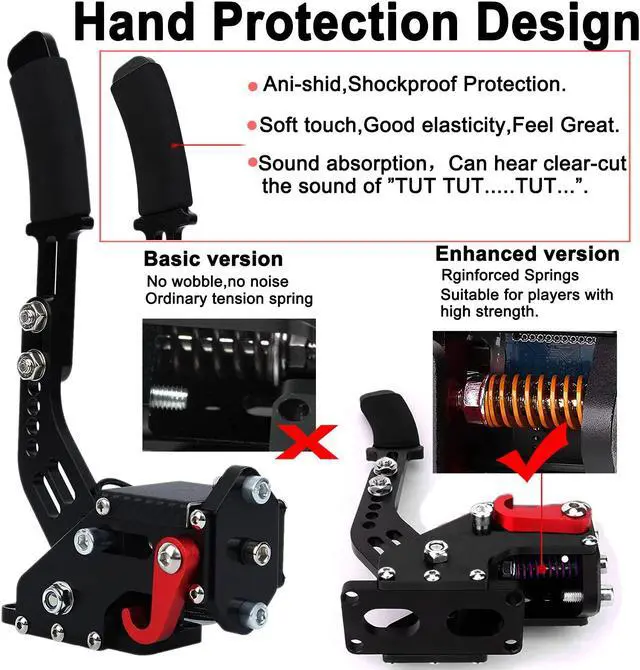 Alt view image 6 of 7 - Obokidlyamor Upgrade 2-IN-1 USB Handbrake Support G920 Compatible With XBOX ONE + PC For Simracing Game Sim Rig With Clamp