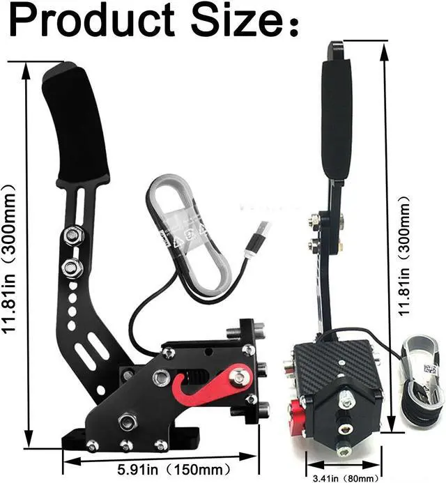 Alt view image 5 of 7 - Obokidlyamor Upgrade 2-IN-1 USB Handbrake Support G920 Compatible With XBOX ONE + PC For Simracing Game Sim Rig With Clamp