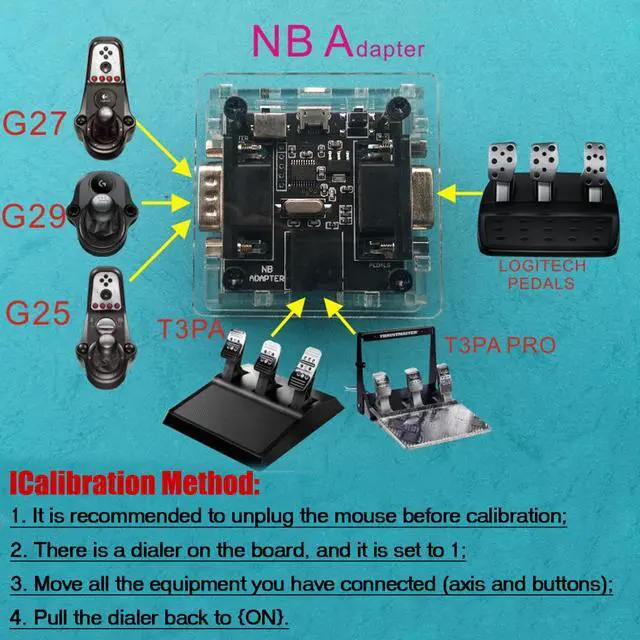 Alt view image 7 of 7 - Obokidlyamor Pedal Gear Shifter to PC Systems USB Converter Board Simagic Adapter for Thrustmaster T3PA/T3PA Pro for Logitech G27/G29 Parts