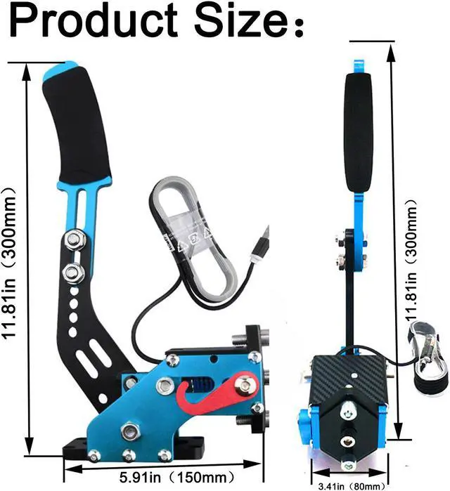 Alt view image 4 of 7 - Obokidlyamor Upgrade USB Handbrake Support T300RS Compatible with PS4 for Simracing Game Sim Rig with Clamp and Suitable for PC Blue