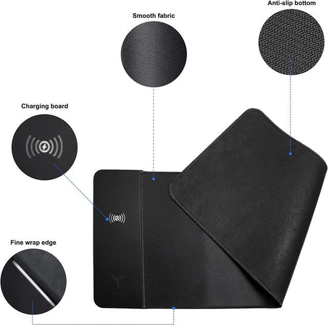Alt view image 4 of 7 - TIBURN Keyboard Pad - One Size Black - 15W Wireless Charger Gaming Mouse Pad Keyboard Pad, Mouse Pad with Durable Stitched Edges, Non-Slip Rubber Base, Wireless Charging Mat