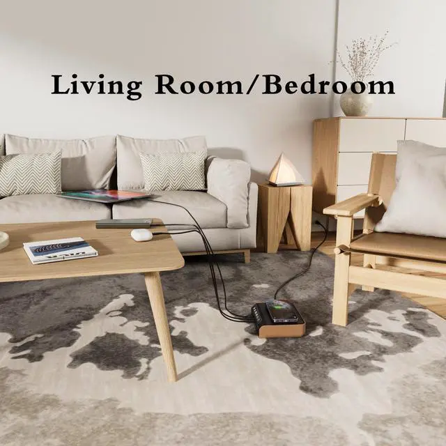 Alt view image 6 of 6 - TIBURN 240W GaN Charger Station Desktop with Digital Display Screen USB C Fast Charging Wireless Charger USB A Charger Power Adapter for iPad Phone Laptop for Office