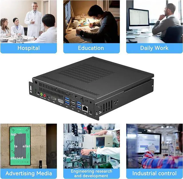 Alt view image 6 of 6 - TIBURN Mini PC Intel I5-1250PE Quad-Core Processor Plug-and-plug OPS, Windows 11 Pro Desktop Computers 4K UHD Graphics Dual Display HDMI/DP,2.4G+5G Wi-Fi BT 4.2 for Office, Education etc - Black